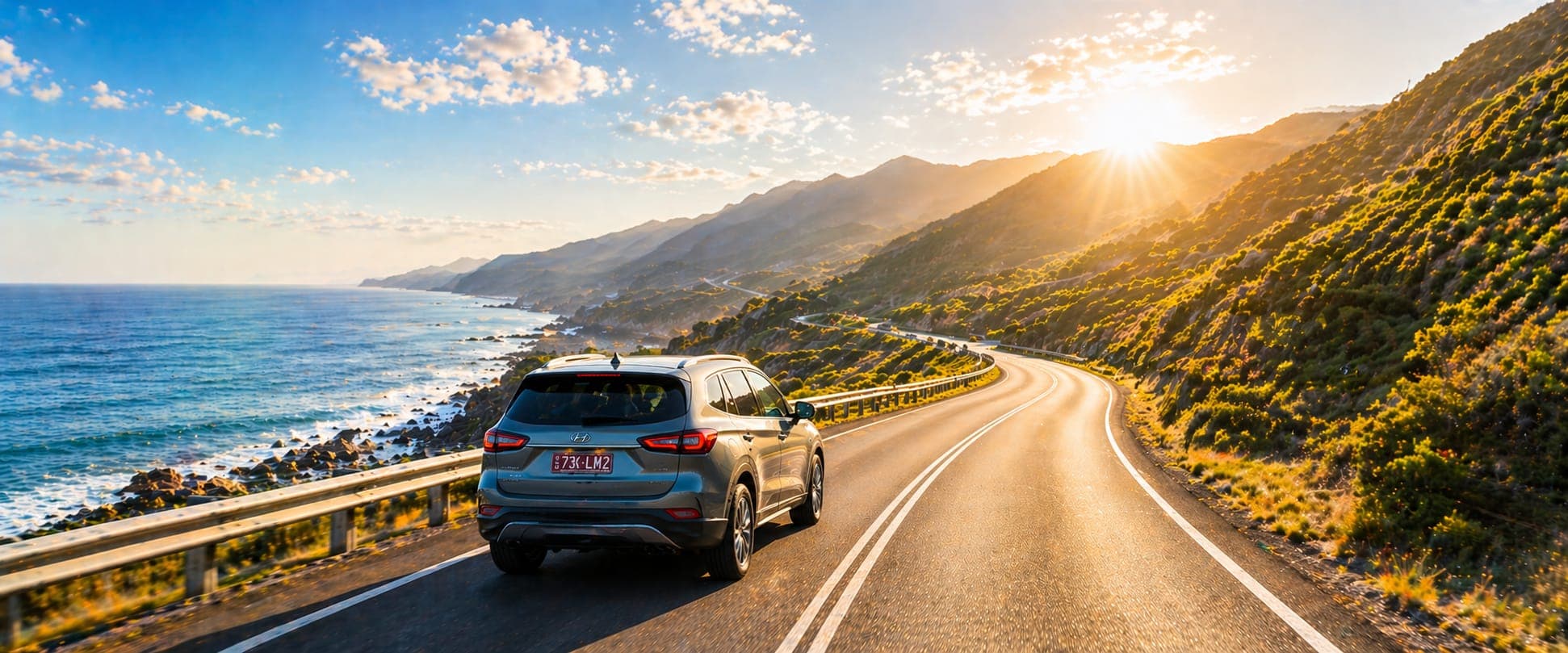 Open road at golden hour