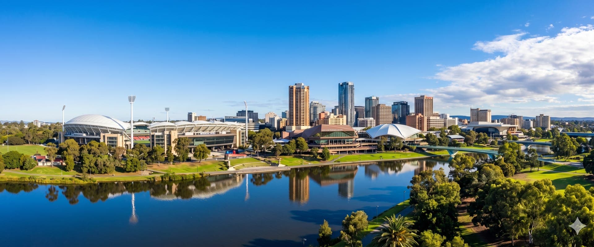 Adelaide cityscape and Torrens River