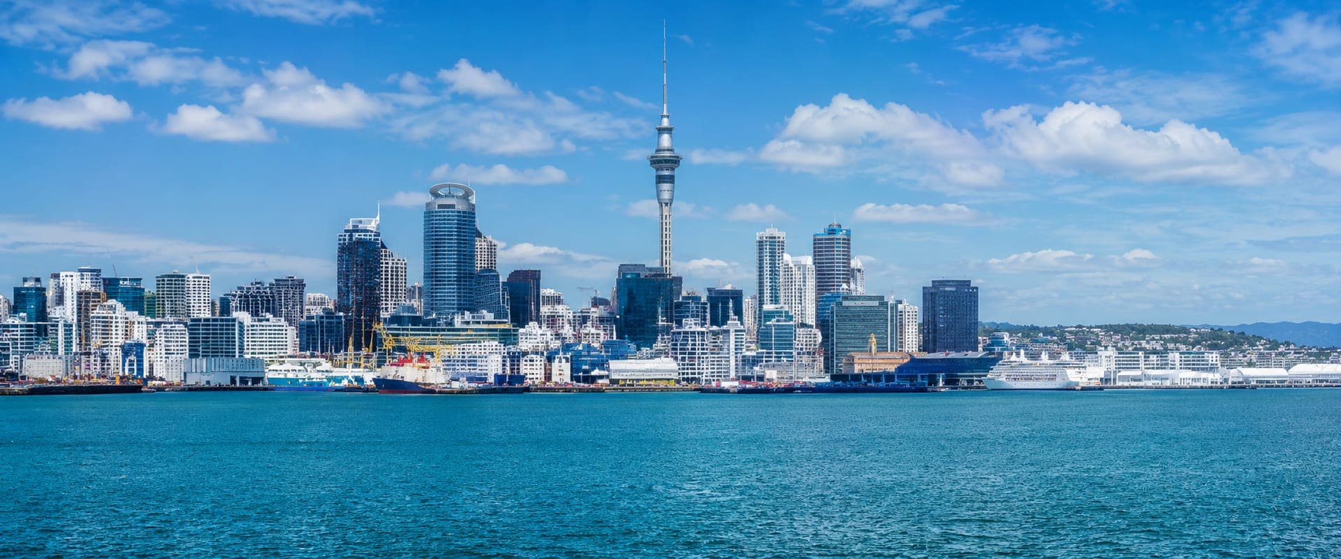 Auckland Sky Tower and harbour