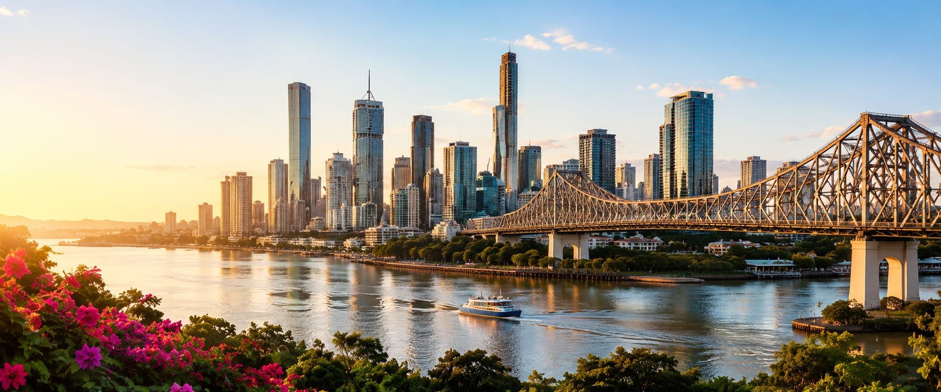 Brisbane skyline at sunset