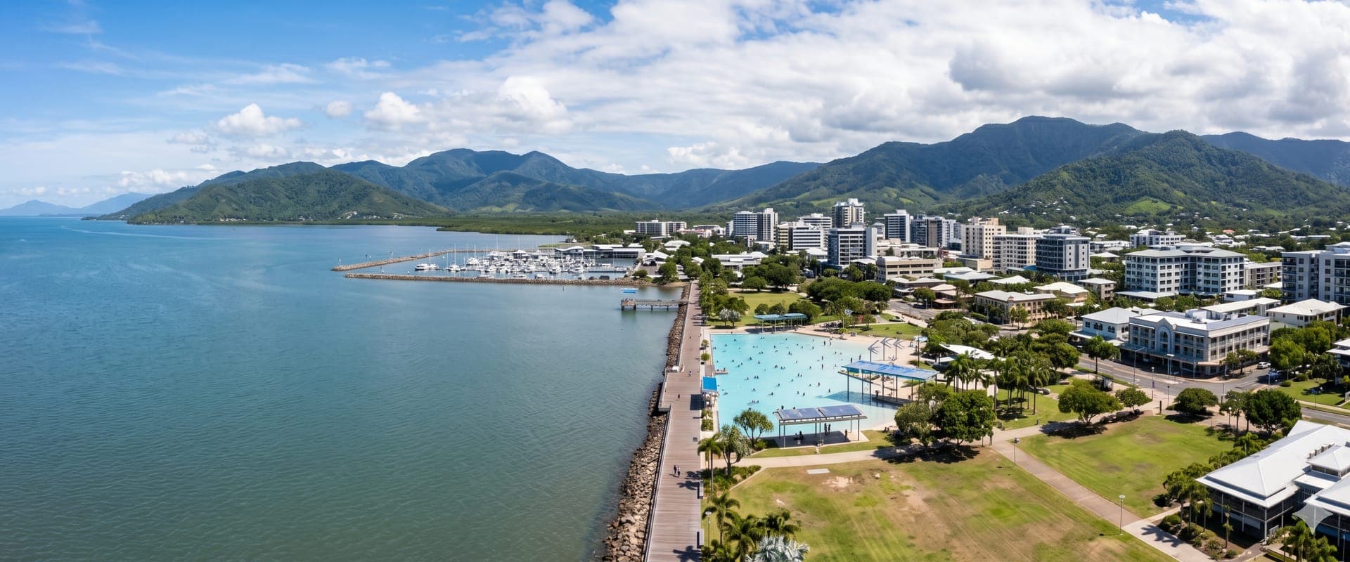 Cairns waterfront and tropical coast