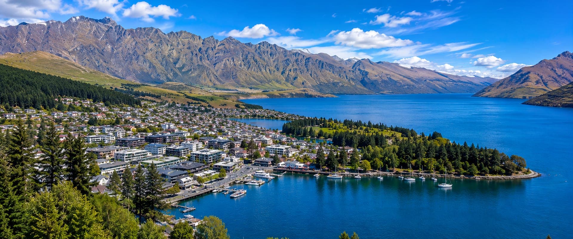 Queenstown lakeshore with the Remarkables behind